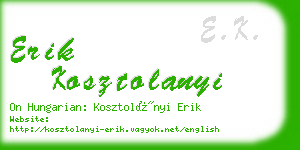 erik kosztolanyi business card